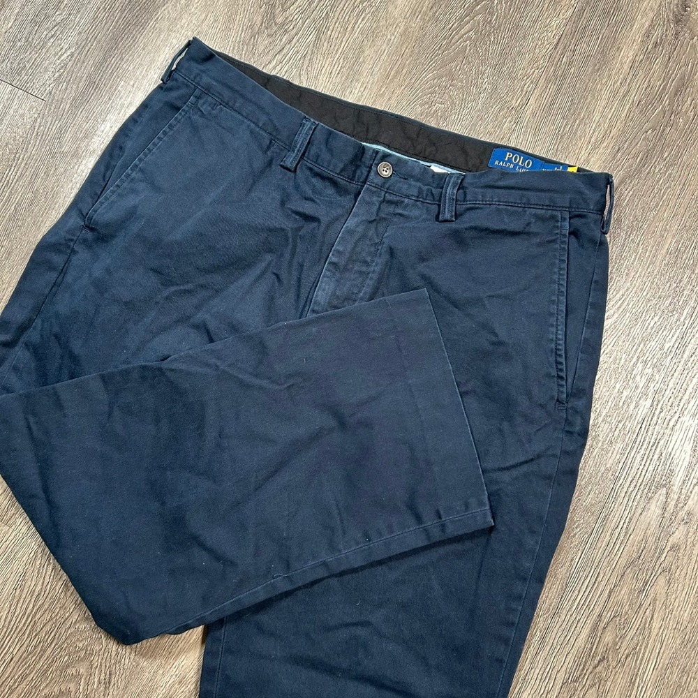 Polo Ralph Lauren Chino Pants 36X25 Navy Blue Classic‎ Fit Cotton Twill